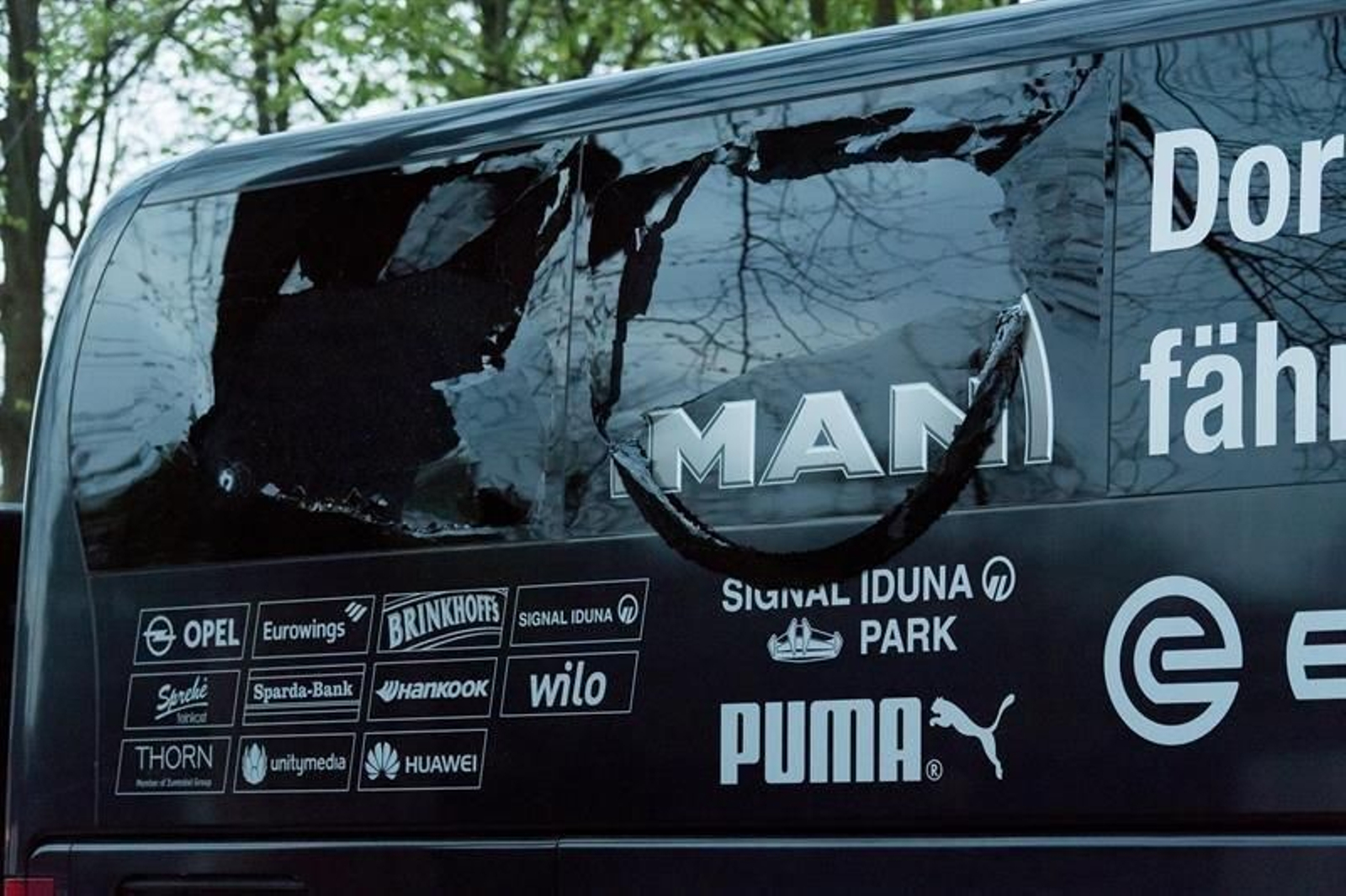 Vista del autobús del Borussia Dortmund