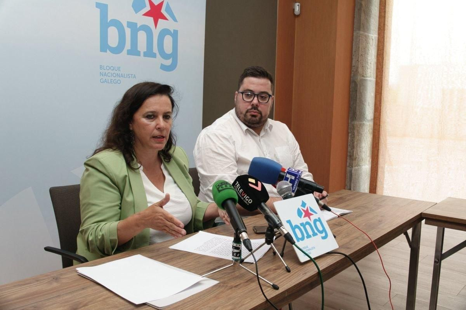 Ana Miranda e Xabier P. Igrexas, ayer en Vigo.