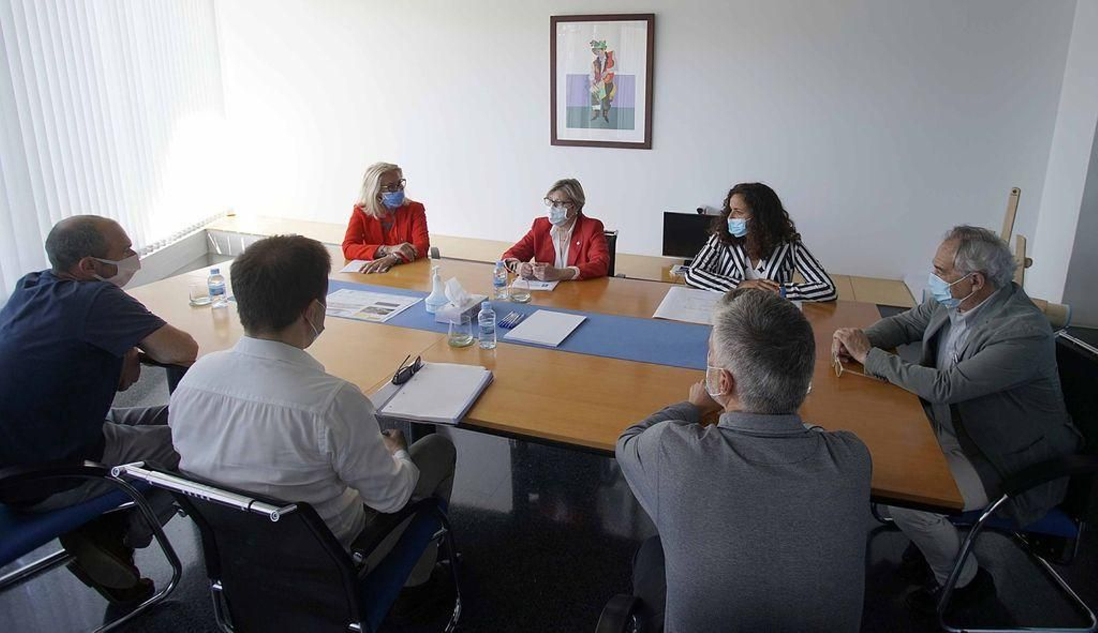 Reunión entre Marítimo y cofradía de Canido, ayer.