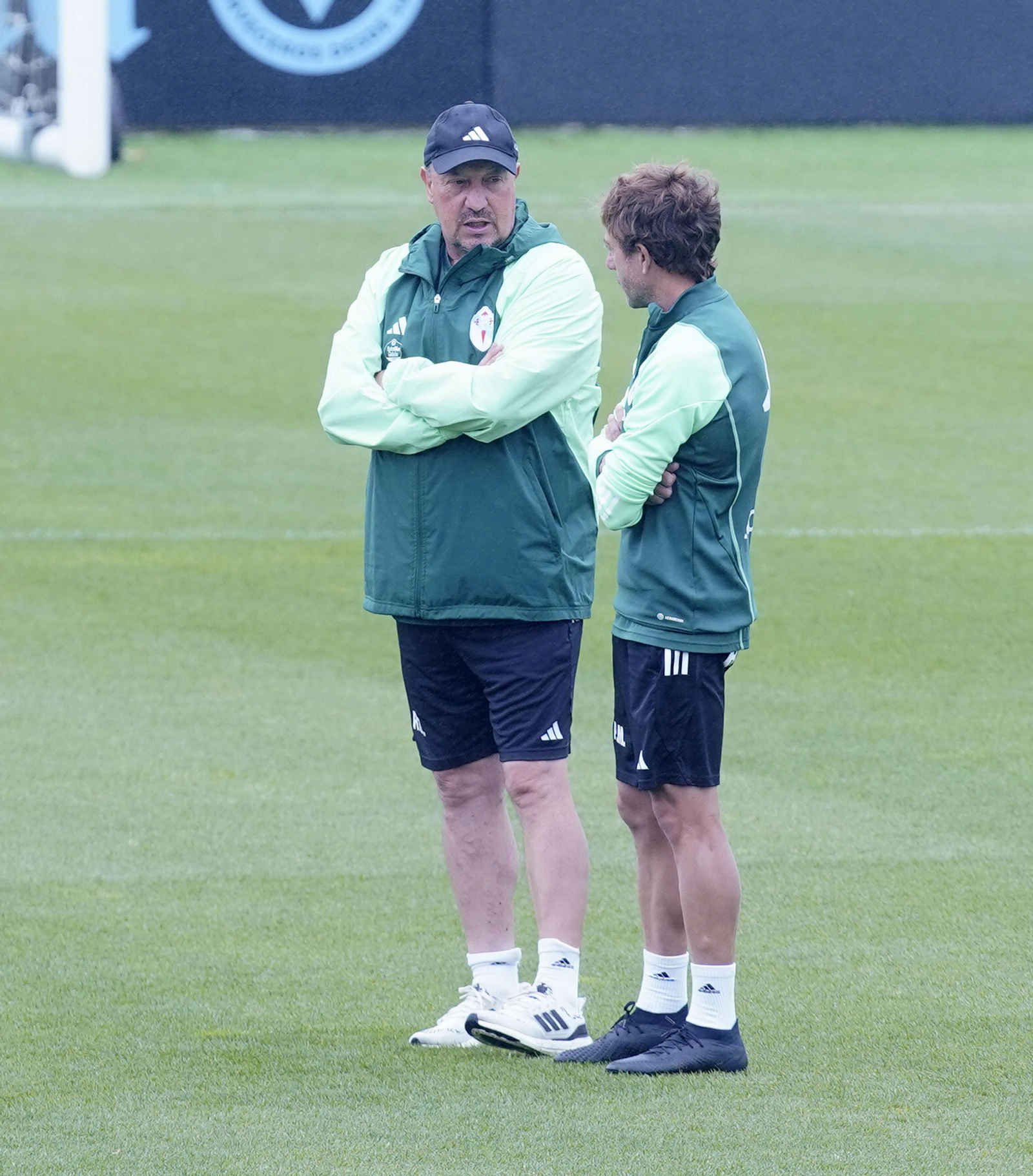 Rafa Benítez en el entrenamiento del Celta en Mos.