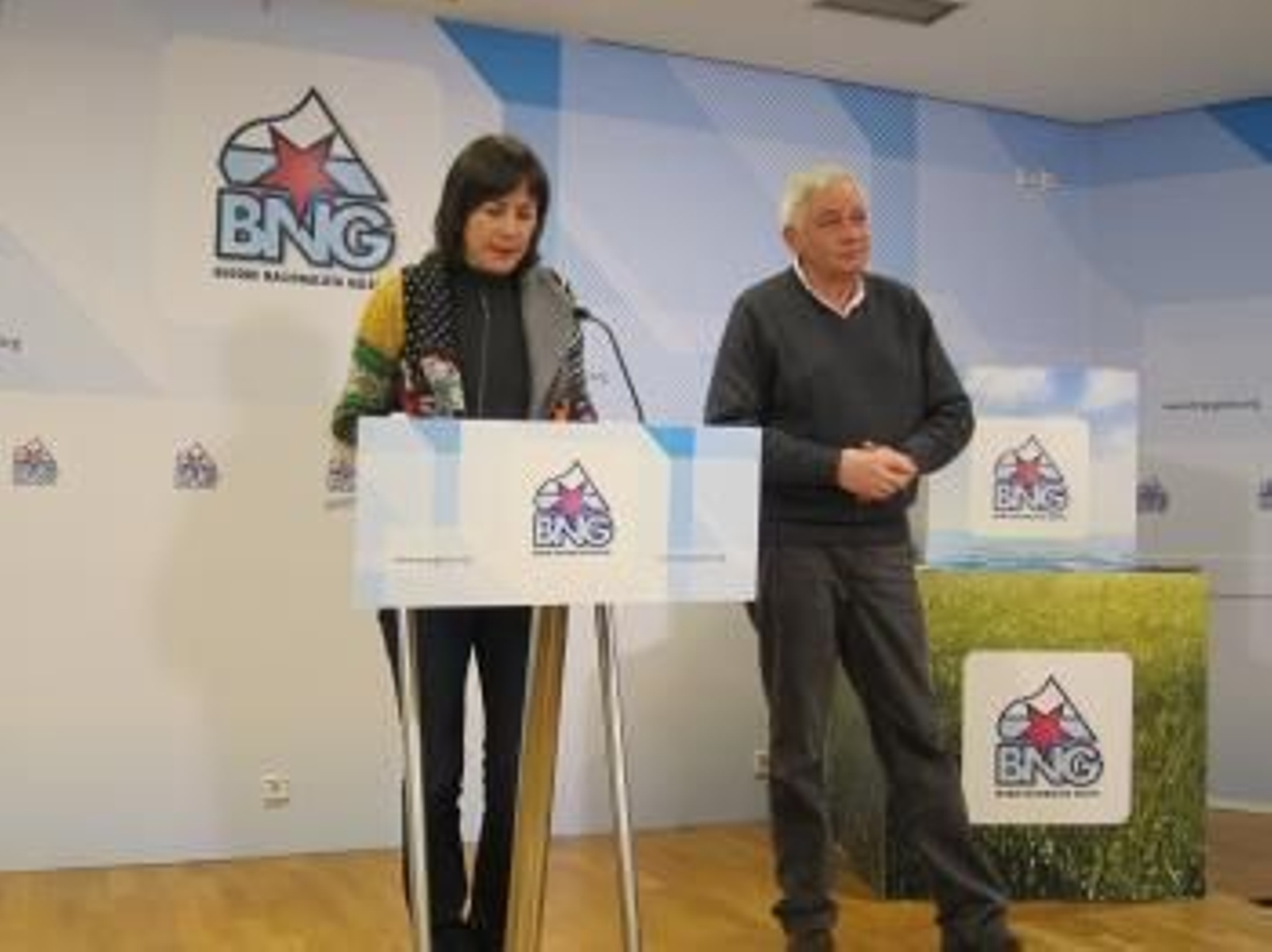 Ana Pontón y Guillerme Vázquez, en rueda de prensa del BNG
