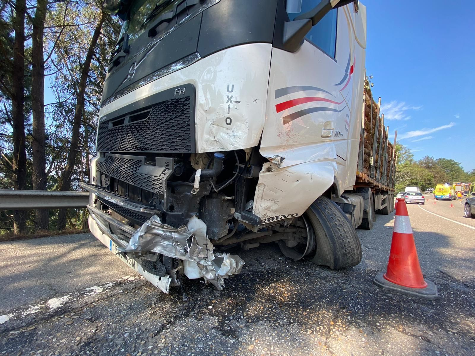 Colisión múltiple en la N-550 en Redondela // Alberte