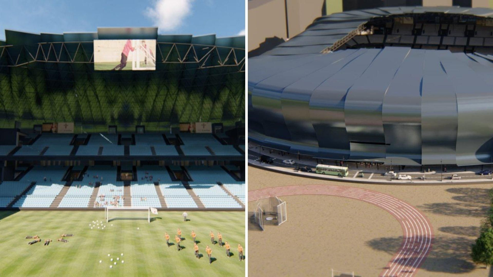 Infografía de la reforma de la grada Gol de Balaídos.