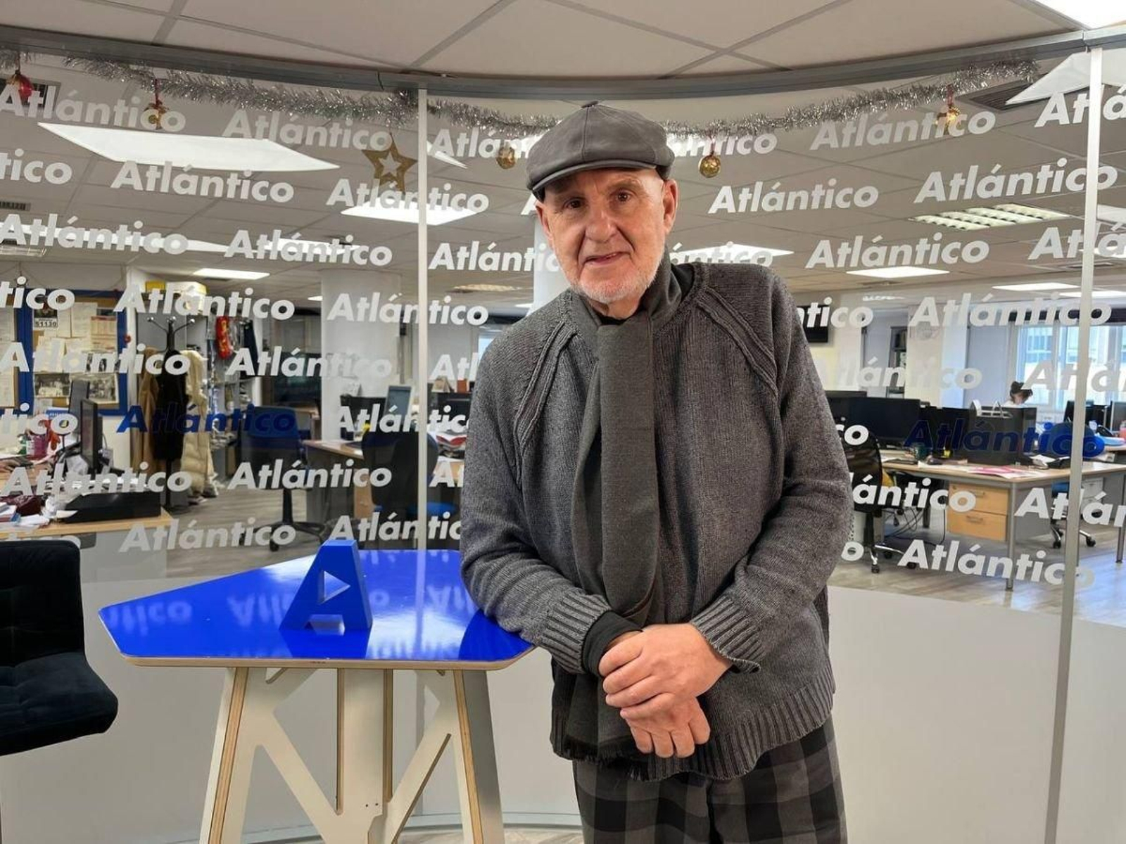 Antón Reixa, no set de Atlántico TV.