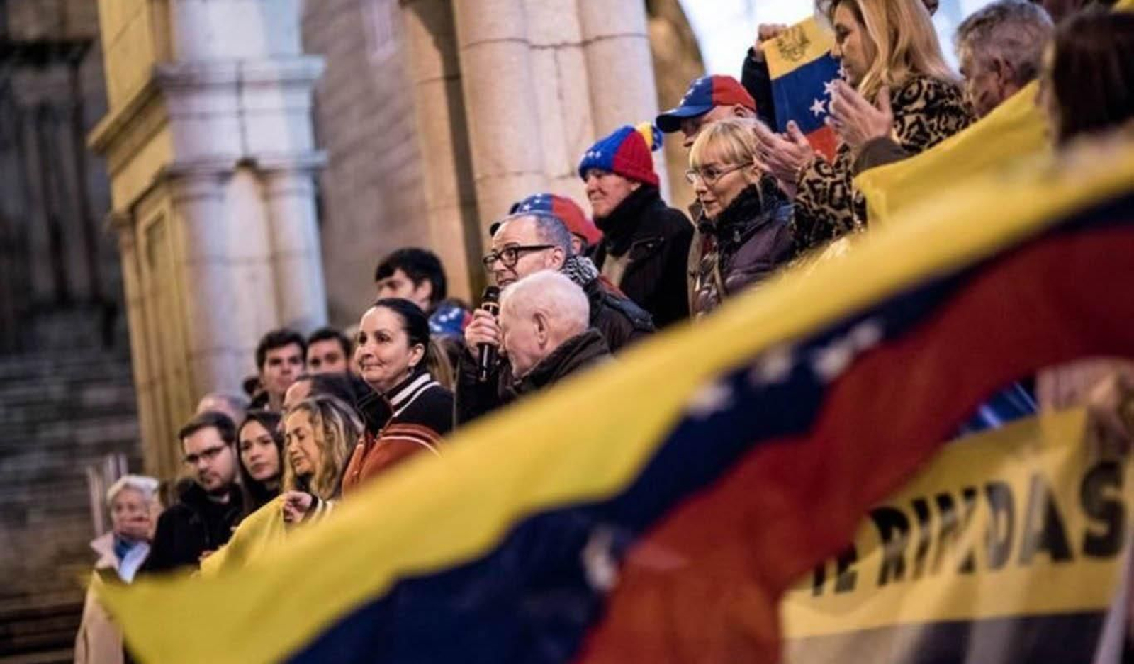 Venezolanos, durante una concentración en Ourense (archivo)