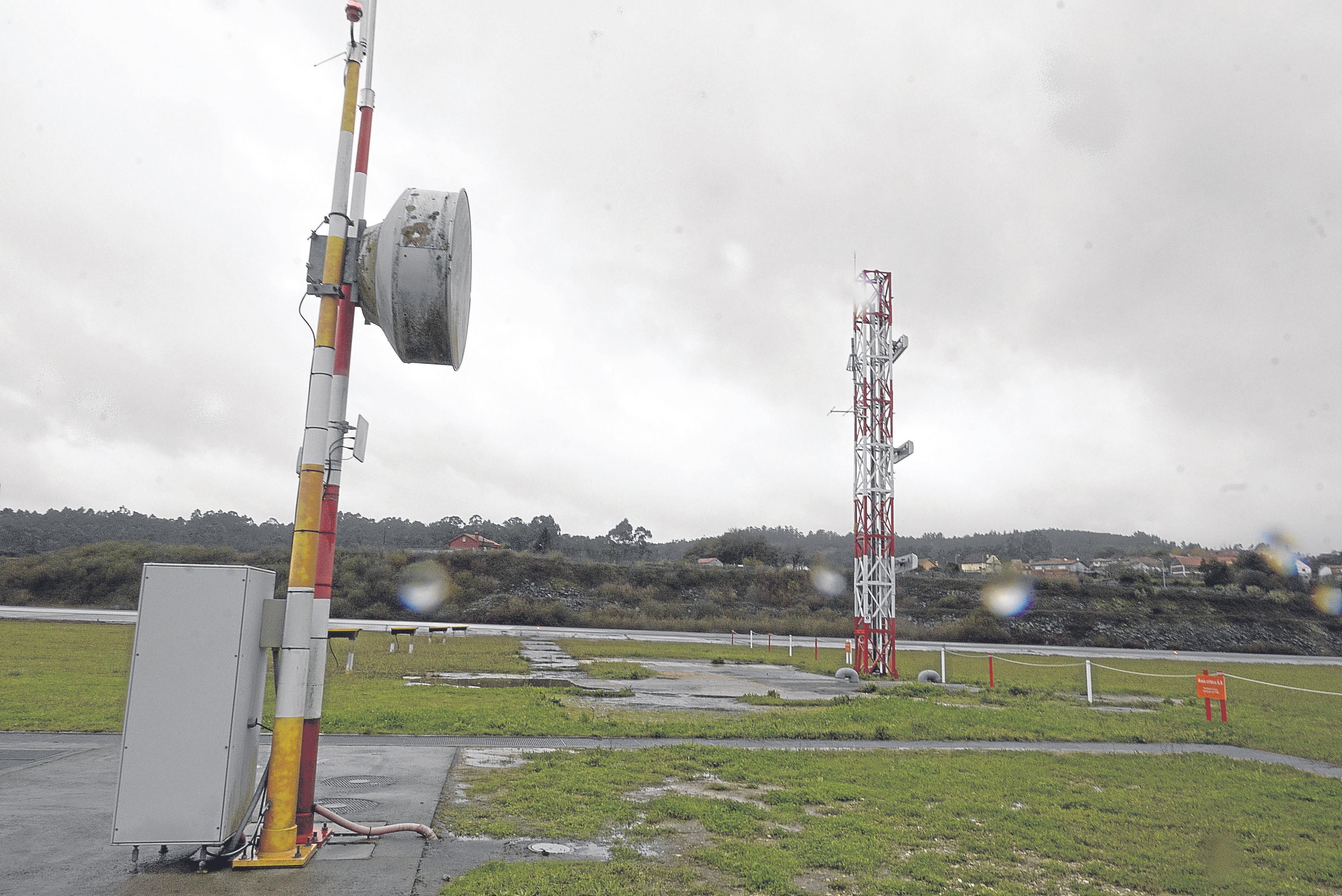 La otra parte del ILS, al inicio de la pista, que señala la pista para las aeronaves.