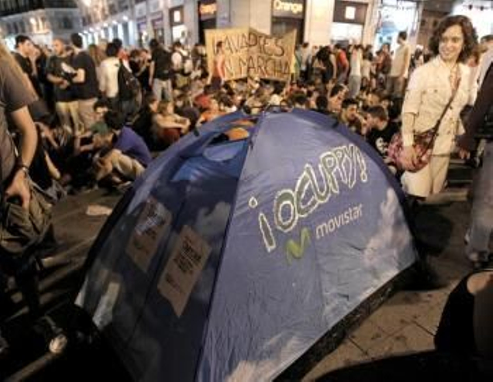 LOS INDIGNADOS DEL 15M ABARROTAN LA PUERTA DEL SOL DE MADRID EN EL PRIMER ANIVERSARIO DEL MOVIMIENTO