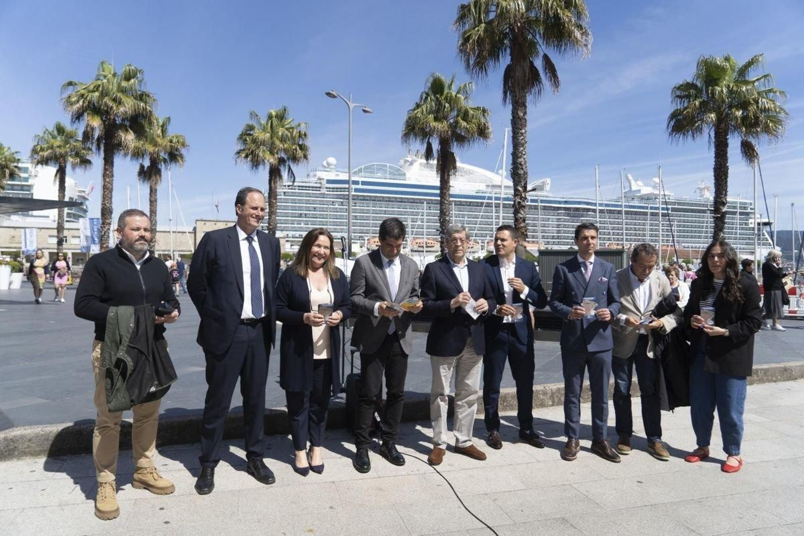 El presidente del Puerto, ayer en el acto de crucerismo.