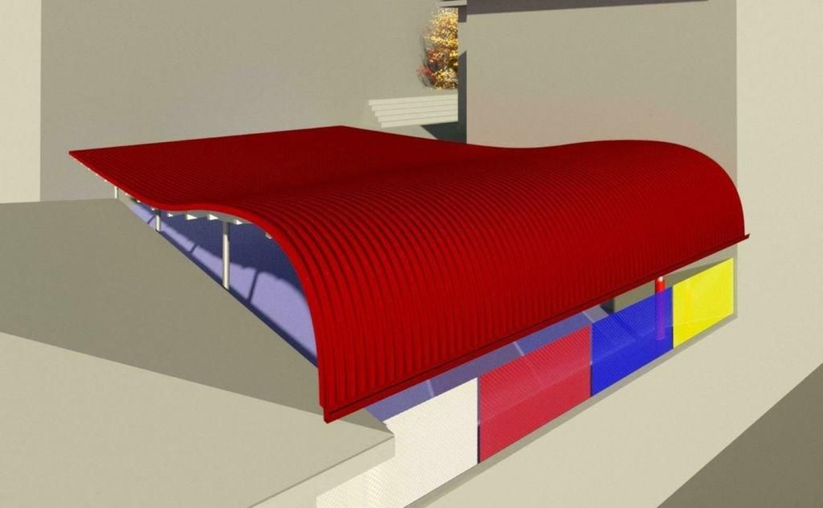 Recreación de la vista aérea del Pintor Laxeiro