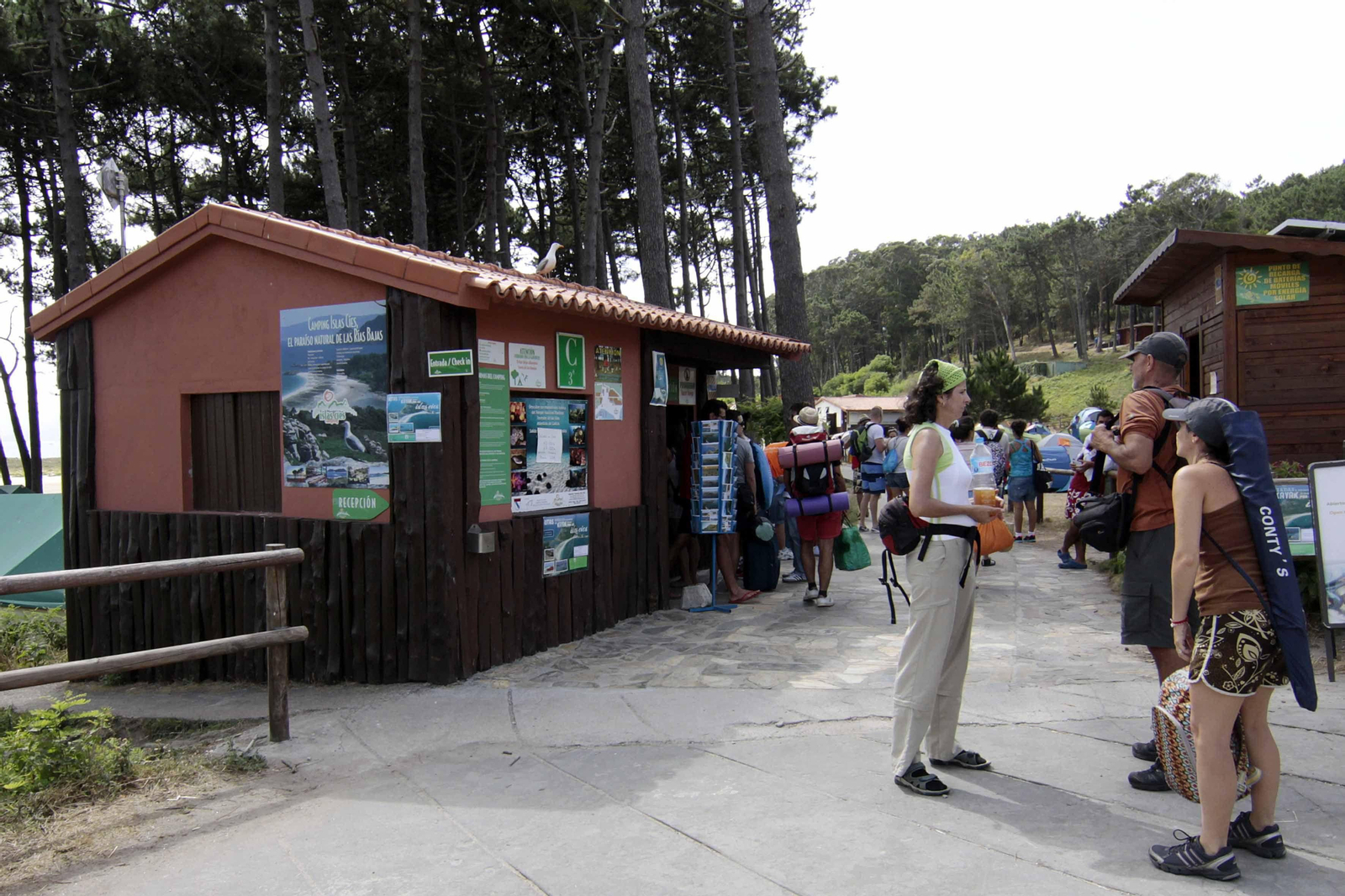 Entrada al cámping de Cies, de segunda categoría y clasificación verde.