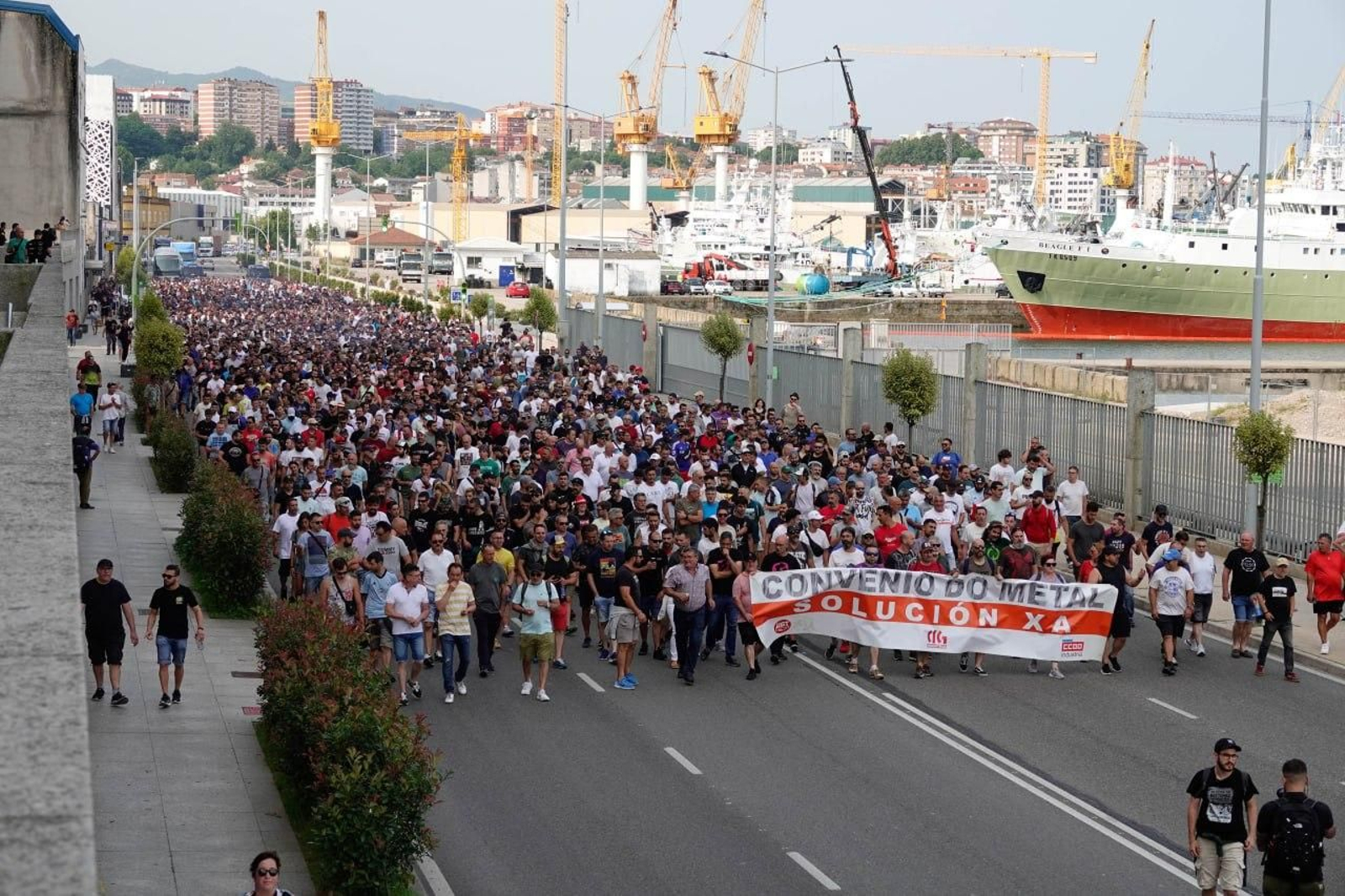 Cuarta jornada de la huelga del metal en Vigo.