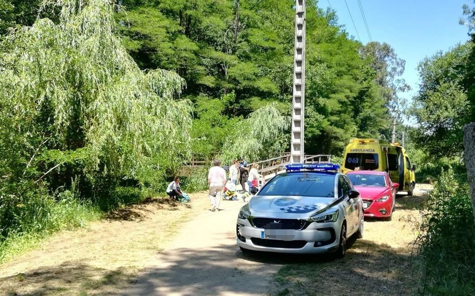 Primer puente del Paseo do Louro, en Porriño, escenario del suceso .