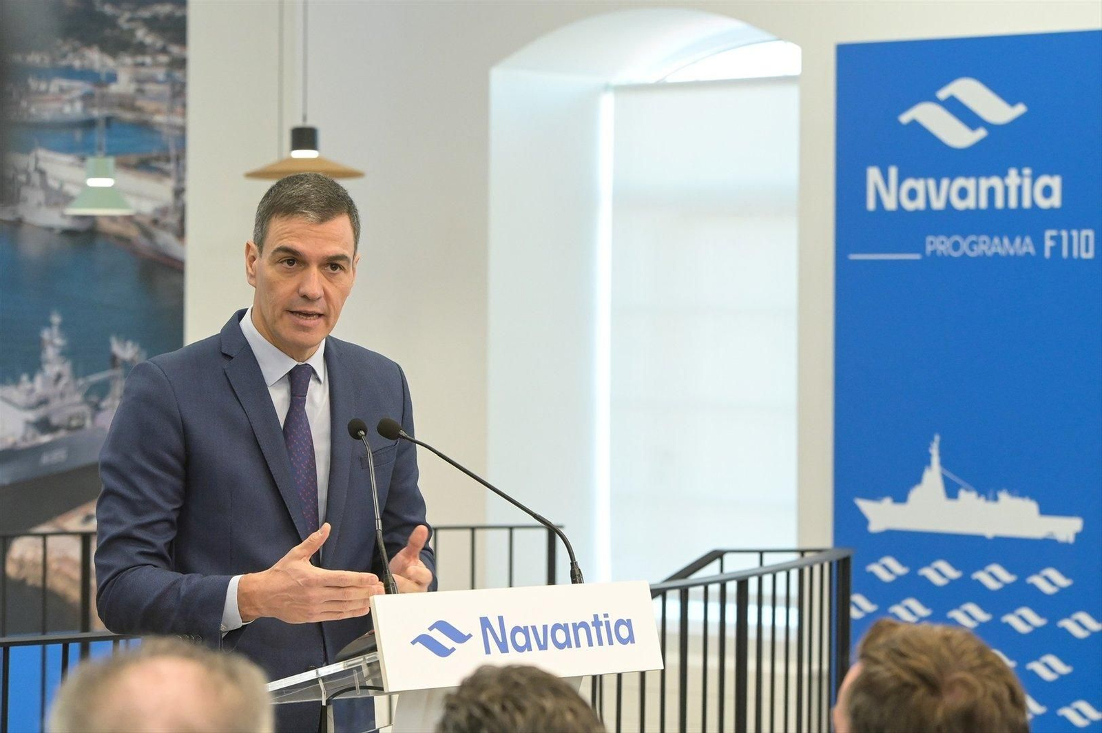 Pedro Sánchez, en Navantia. // E.P.