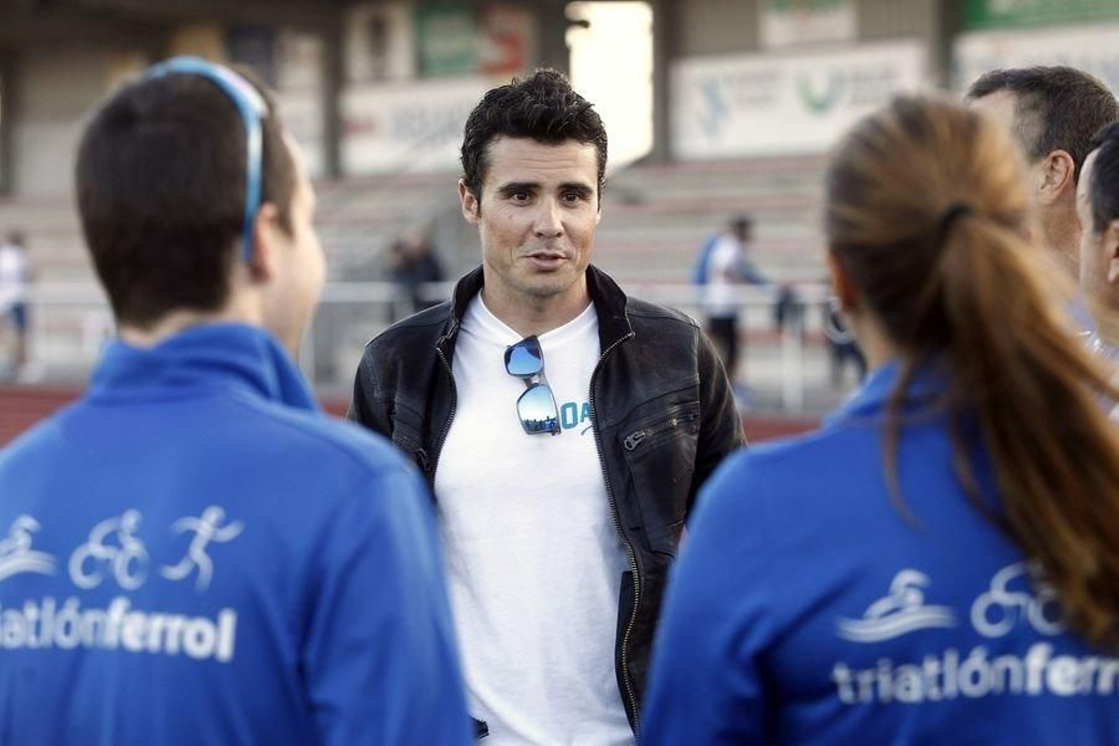Gómez Noya visitó ayer la escuela del Club Triatlón Ferrol.