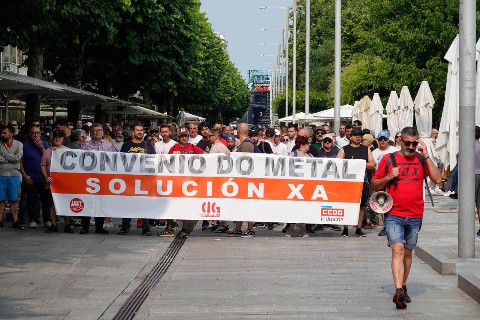 Cuarta jornada de la huelga del metal en Vigo.