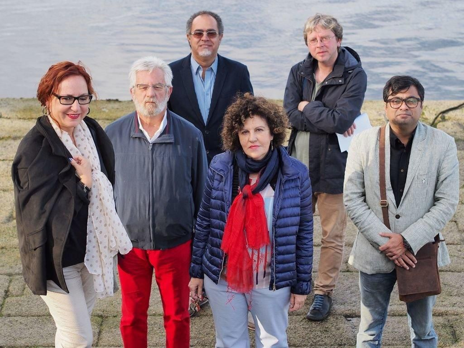 Os poetas do encontra da illa de San Simón, entre eles Ávarez Cáccamo.