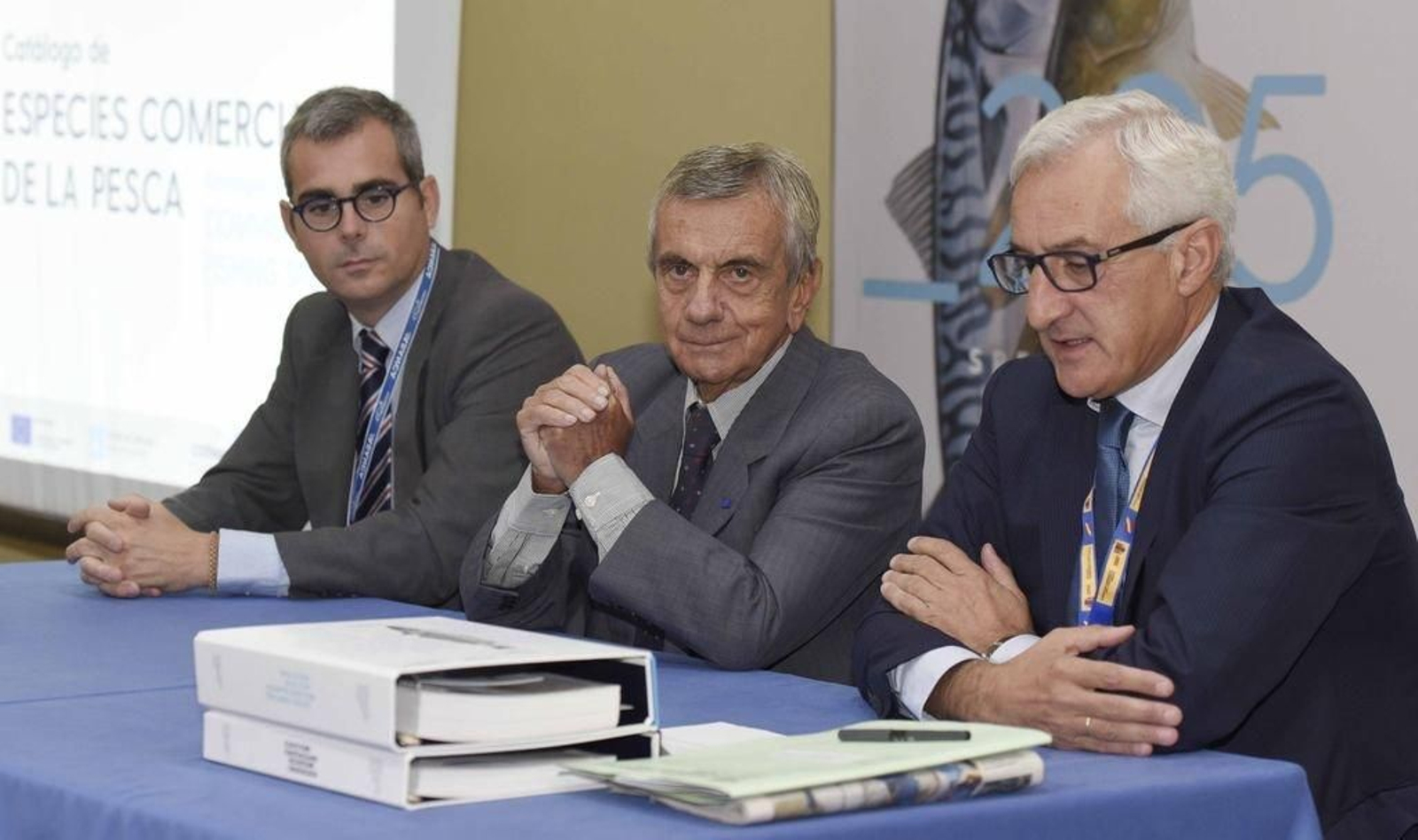 Pablo Lafuente, José Luis Freire y Juan Martín Fragueiro ayer durante la presentación del catálogo.