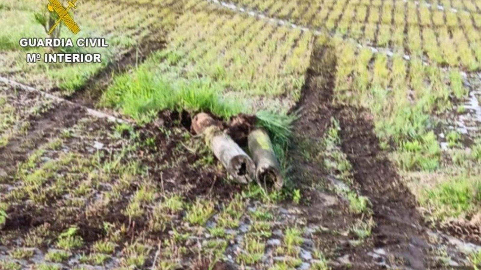 Las marcas del paso del coche dejaron totalmente destrozado el terreno.