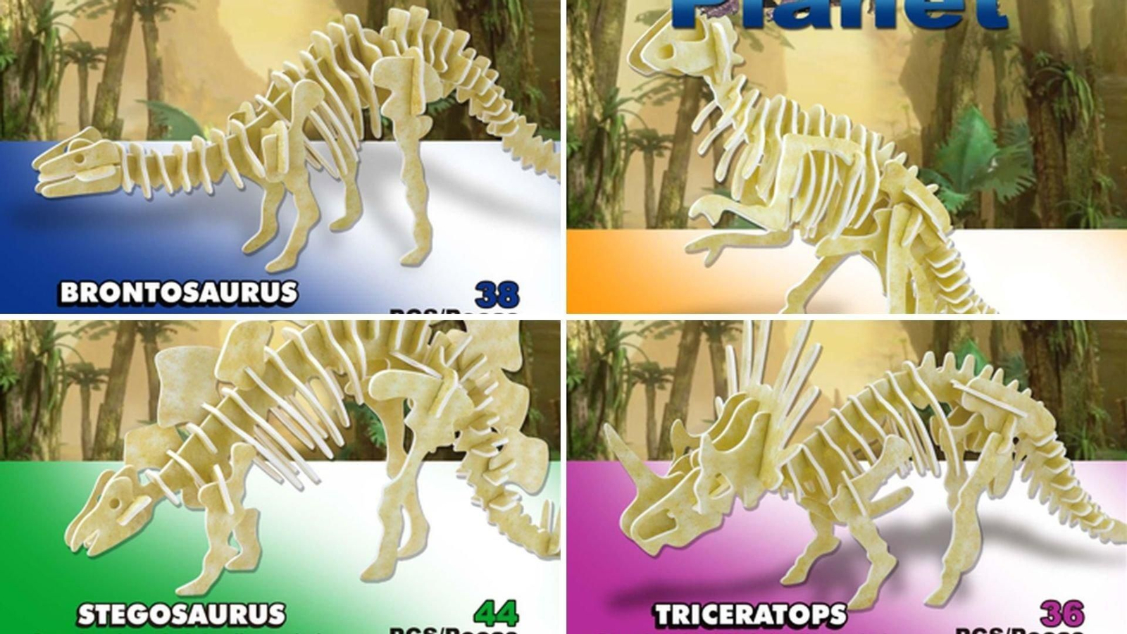 Los cuatro puzzles de dinosaurios que Atlántico pone a disposición de sus lectores a partir de mañana, viernes.