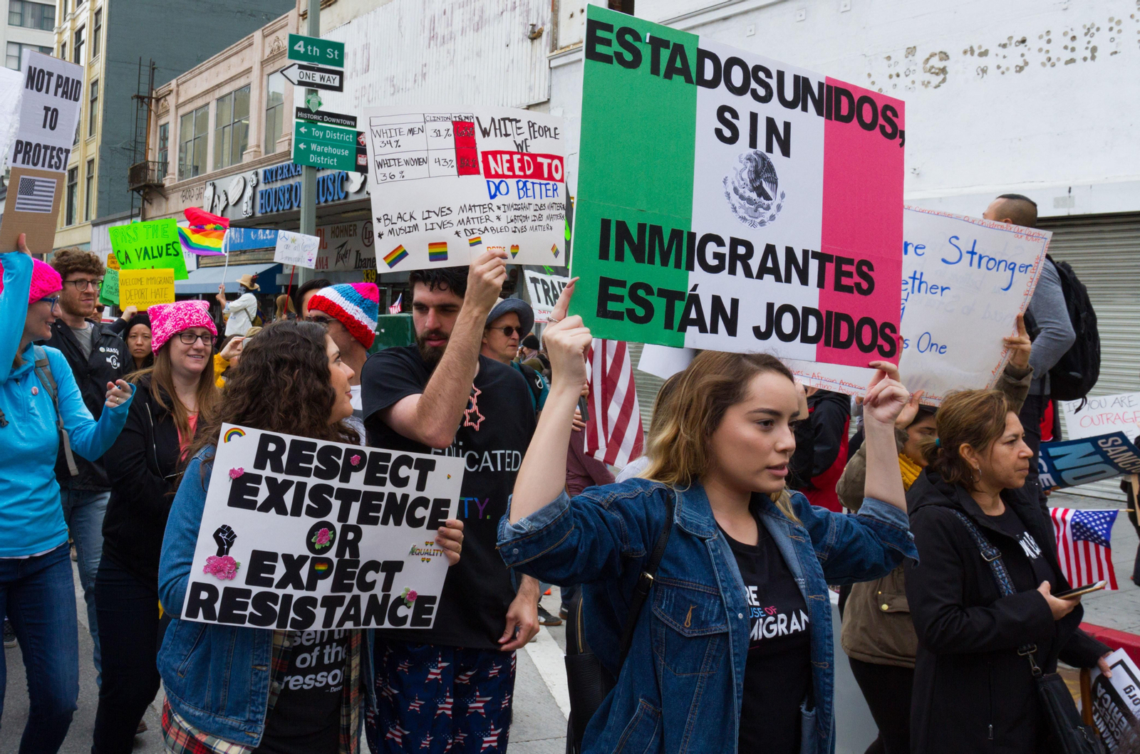 Una de las manifestaciones contra la política de inmigración de Trump en Los Ángeles.