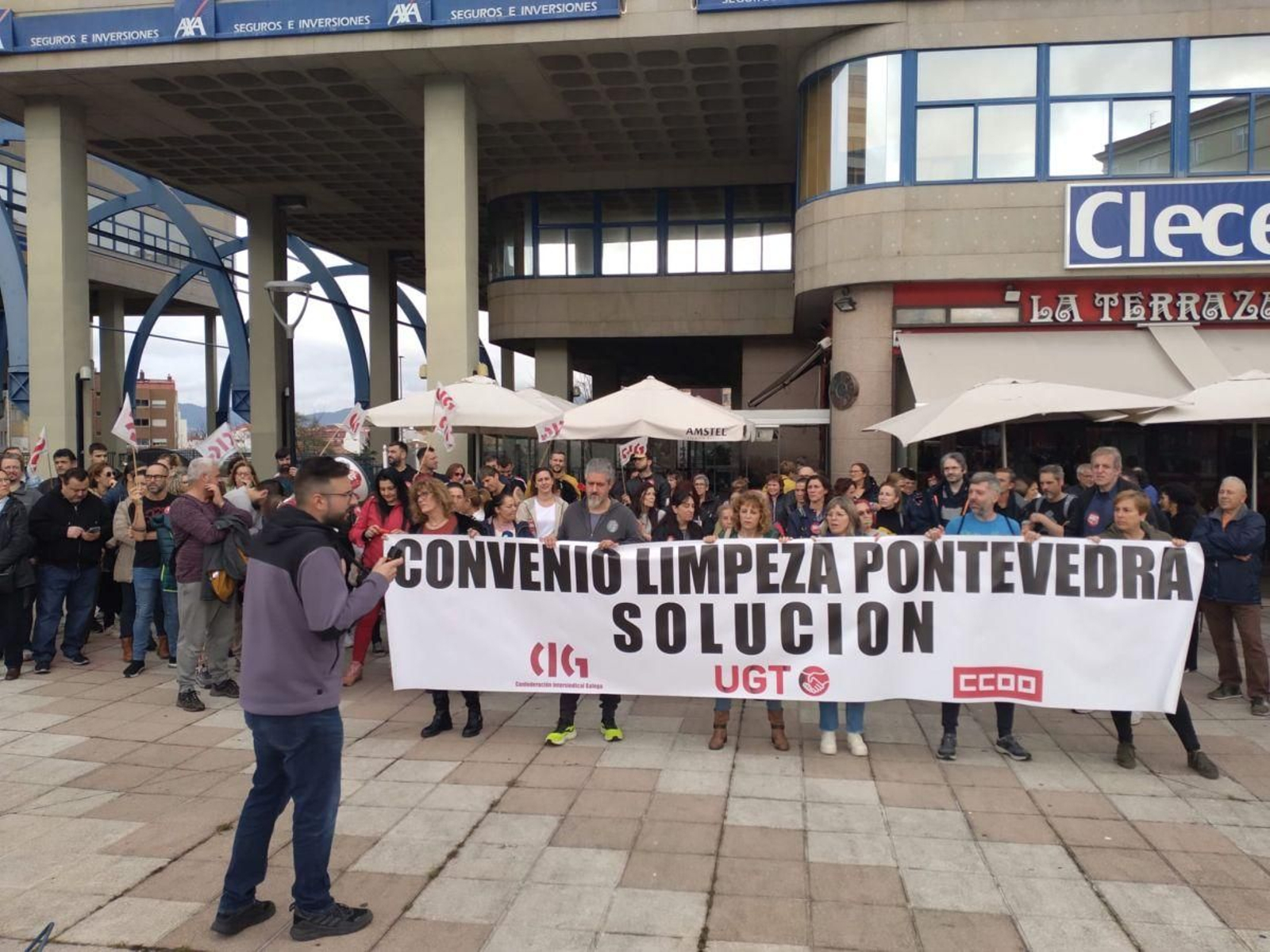 Protesta de los trabajadores de la limpieza.