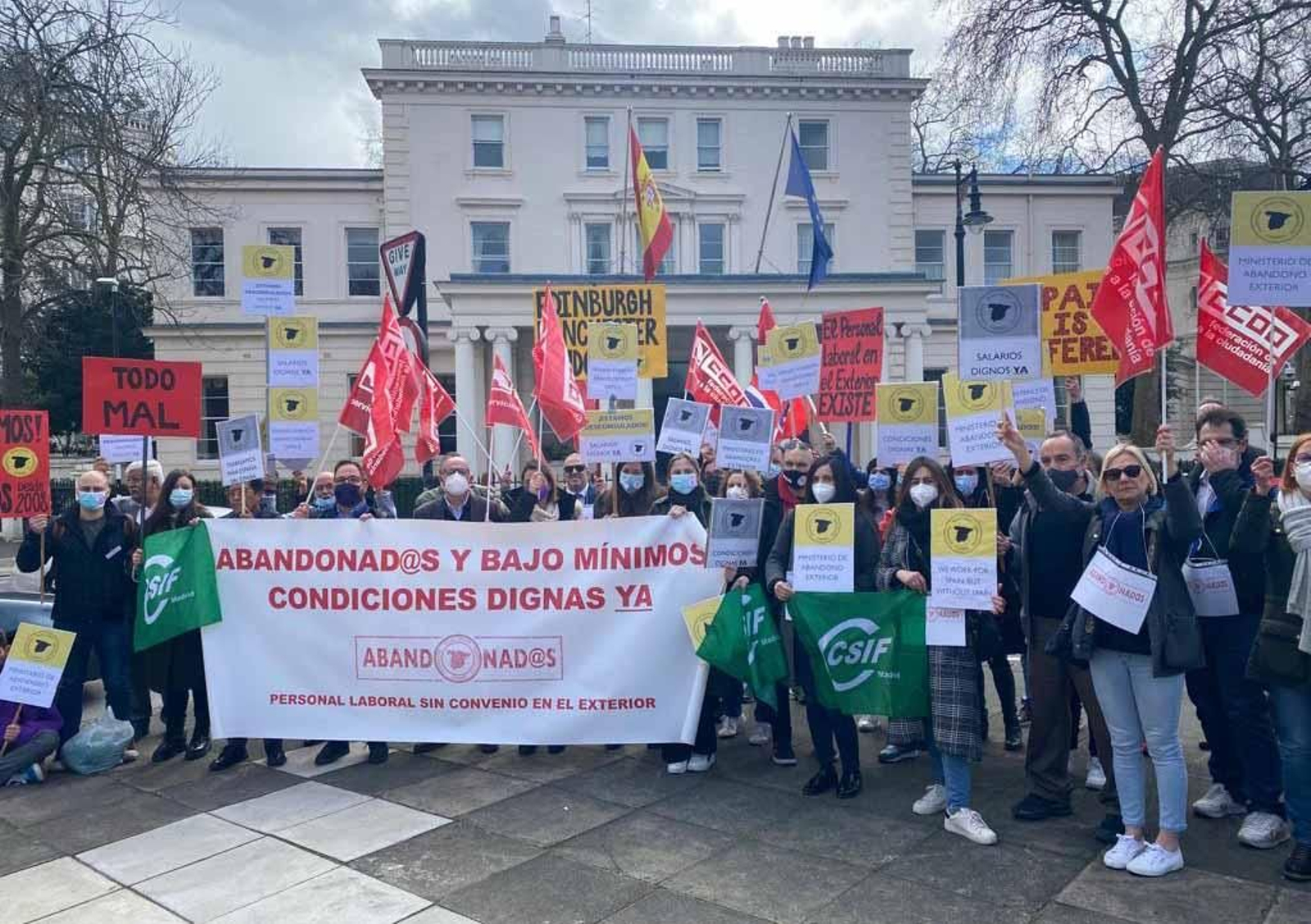 Foto de Archivo de una manifestación en Londres, delante de la Embajada de España en Reino Unido