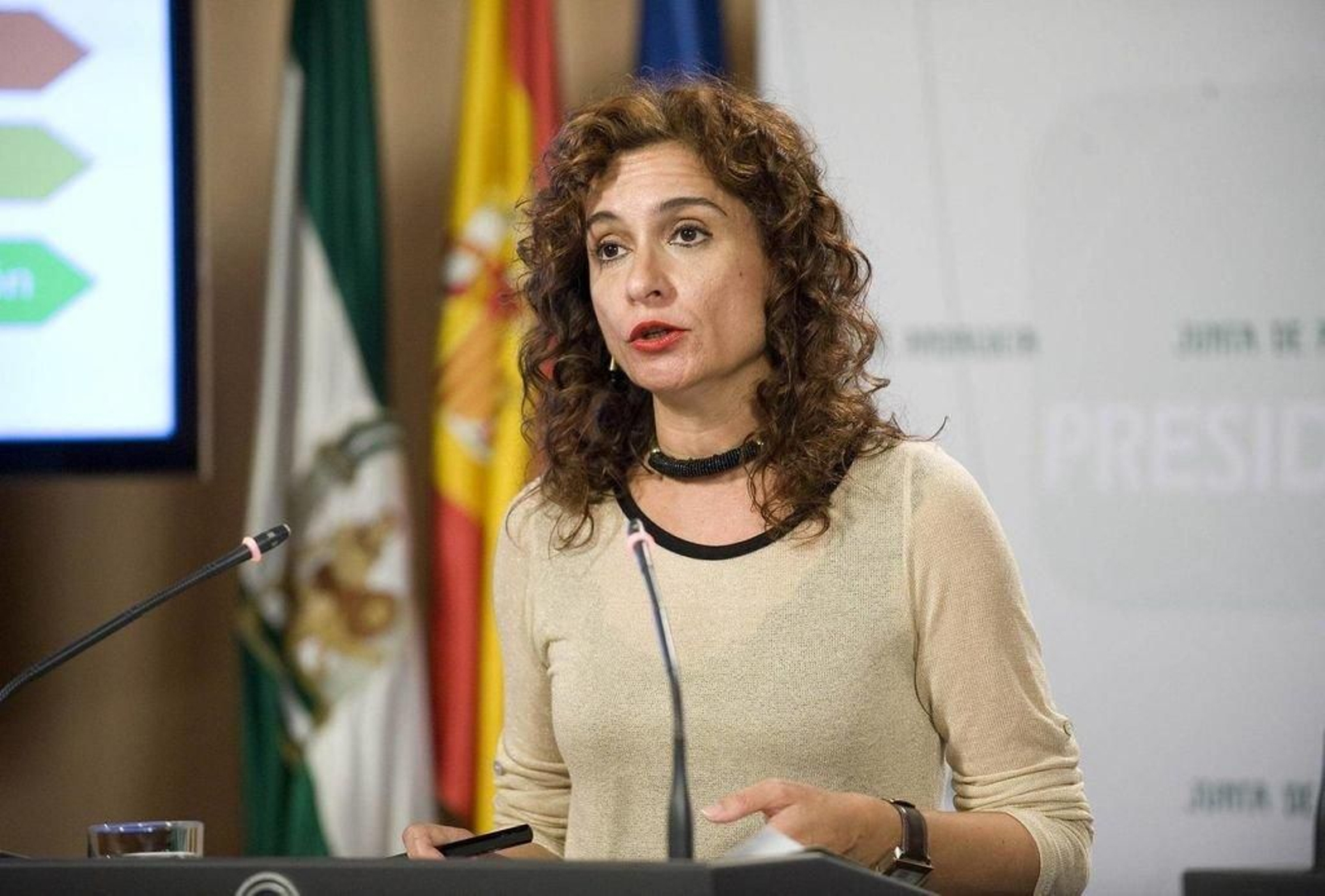 María Jesús Montero, ministra de Hacienda durante una comparecencia.