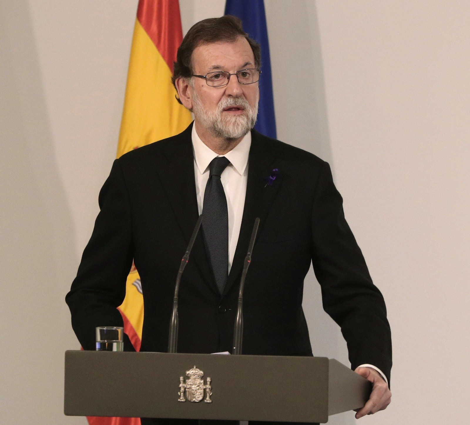 Rajoy, en una comparecencia pública el viernes en La Moncloa.