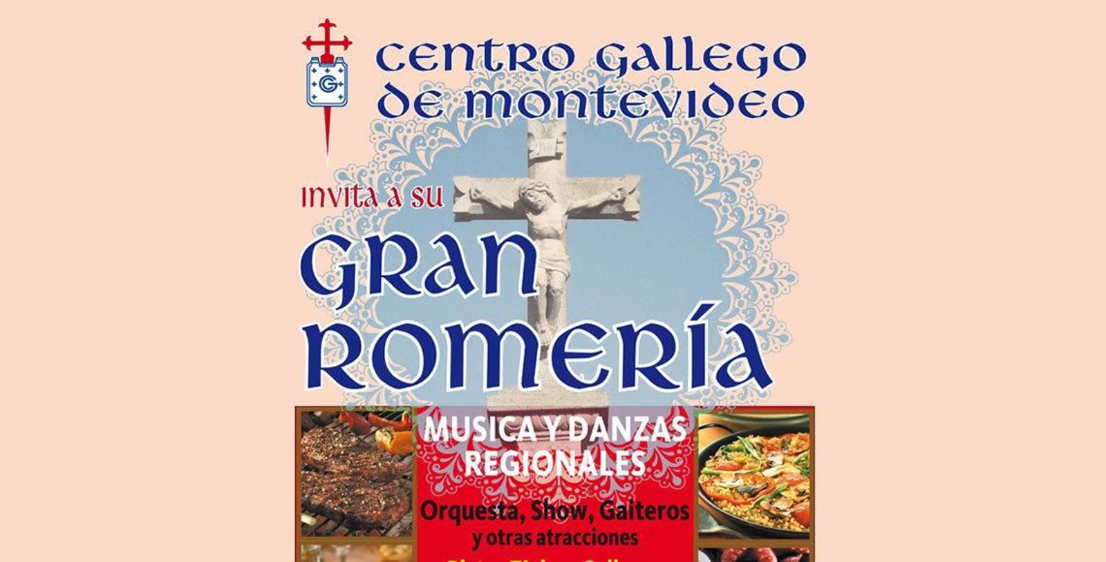 Cartel anunciador de la Romería del Centro Gallego de Montevideo.