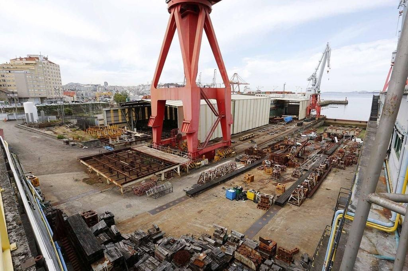 El astillero vigués, sin actividad.