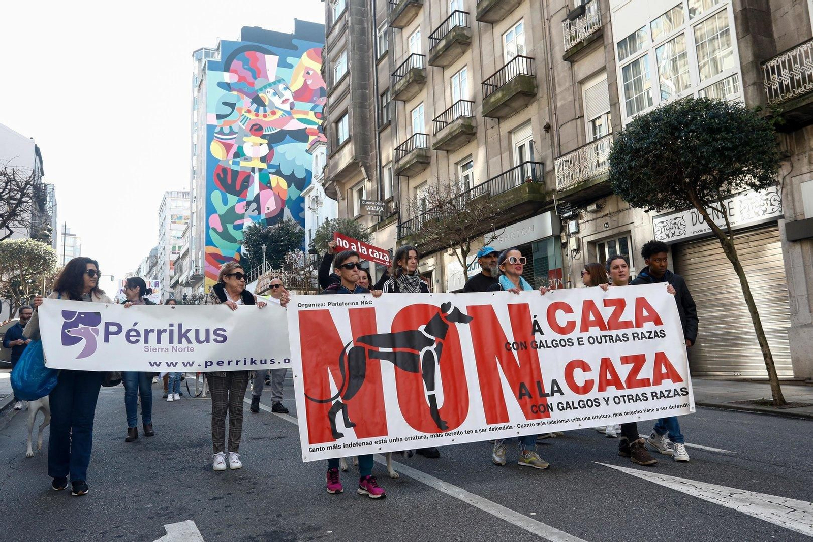 Manifestación en Vigo por los derechos de los animales.