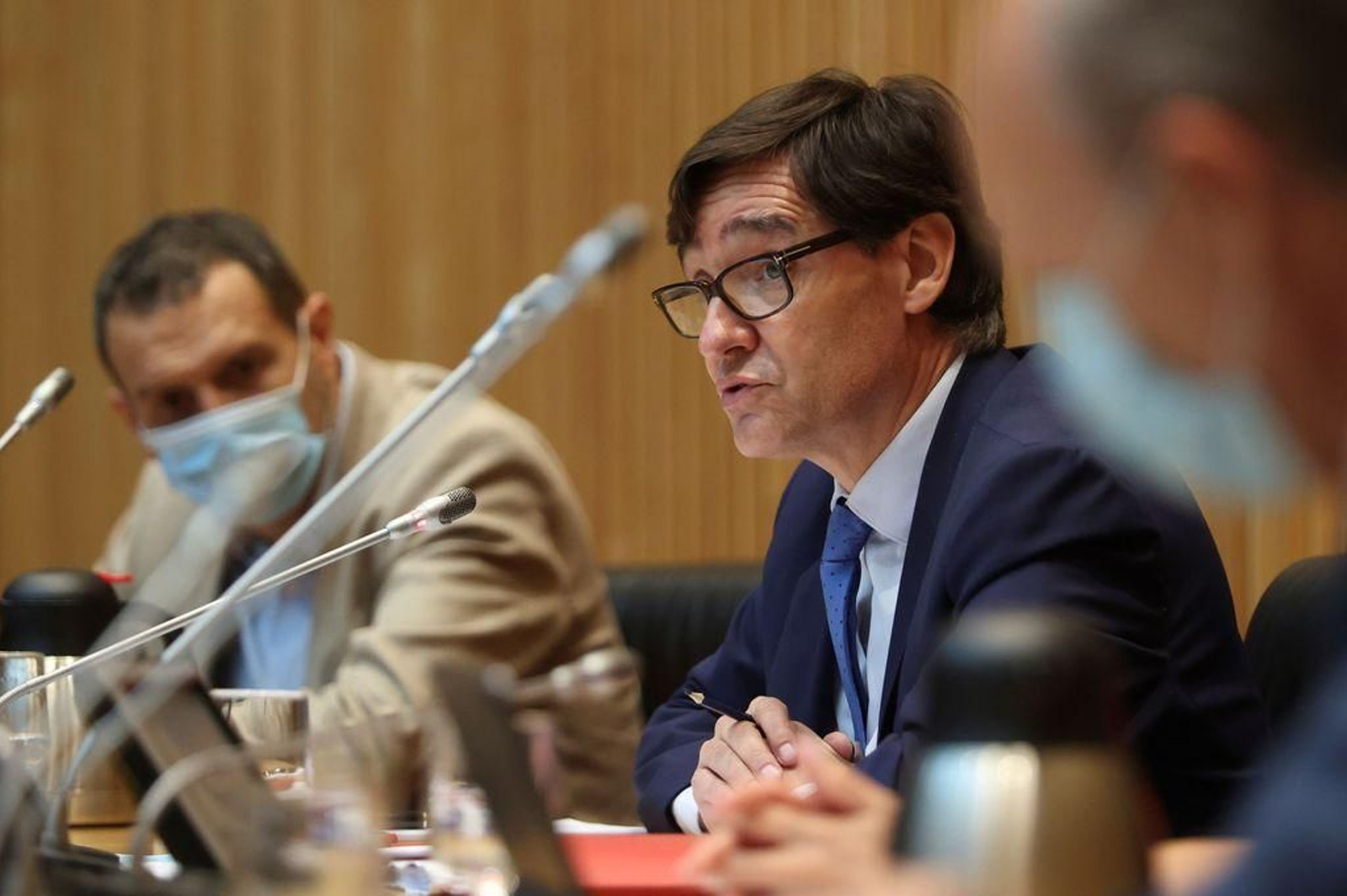 El ministro de Sanidad Salvador Illa, durante su comparecencia en la Comisión del Congreso.