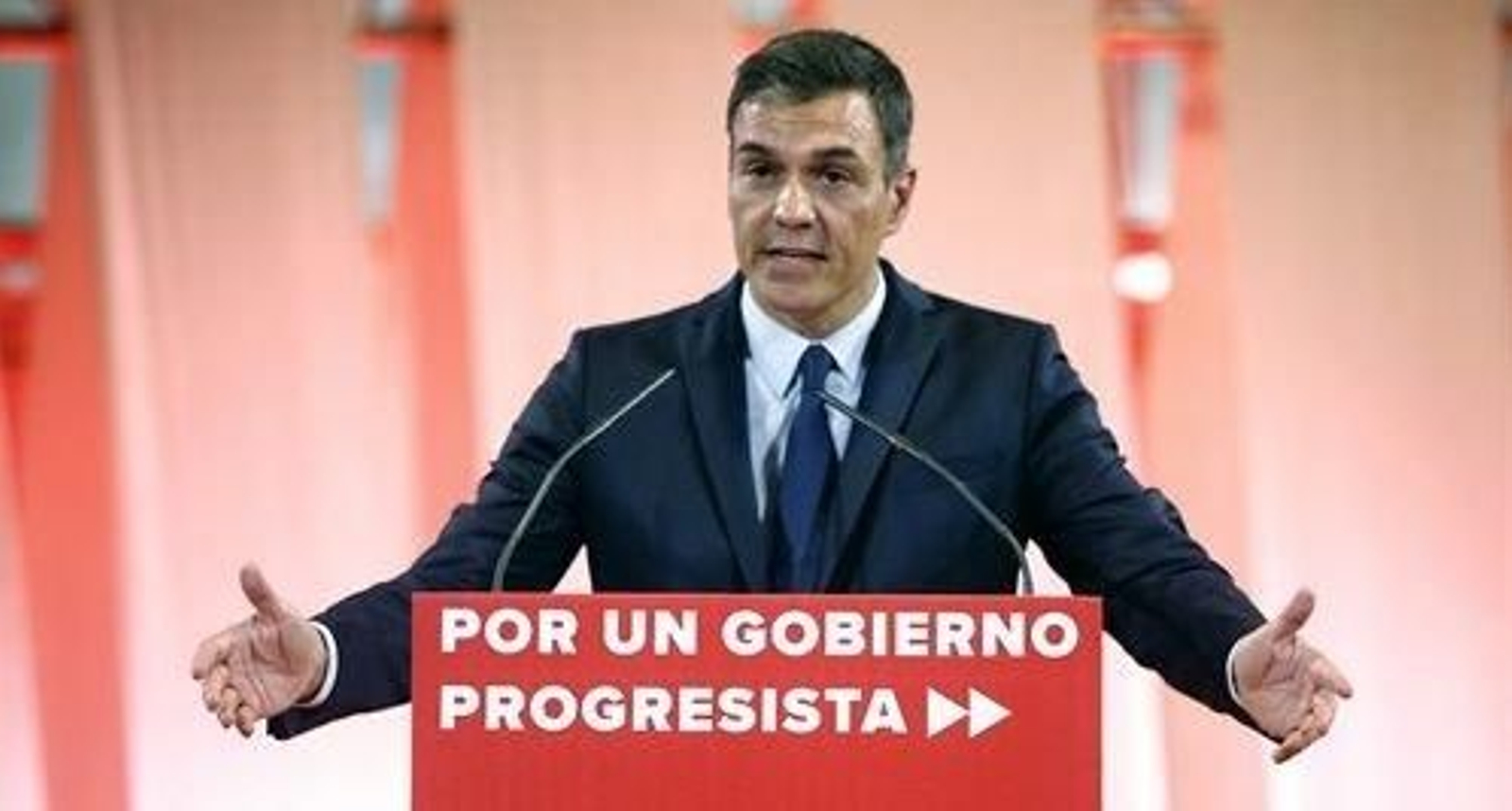 El presidente del Gobierno en funciones, Pedro Sánchez, durante su intervención en la presentación de la propuesta abierta de 'Programa común progresista'.