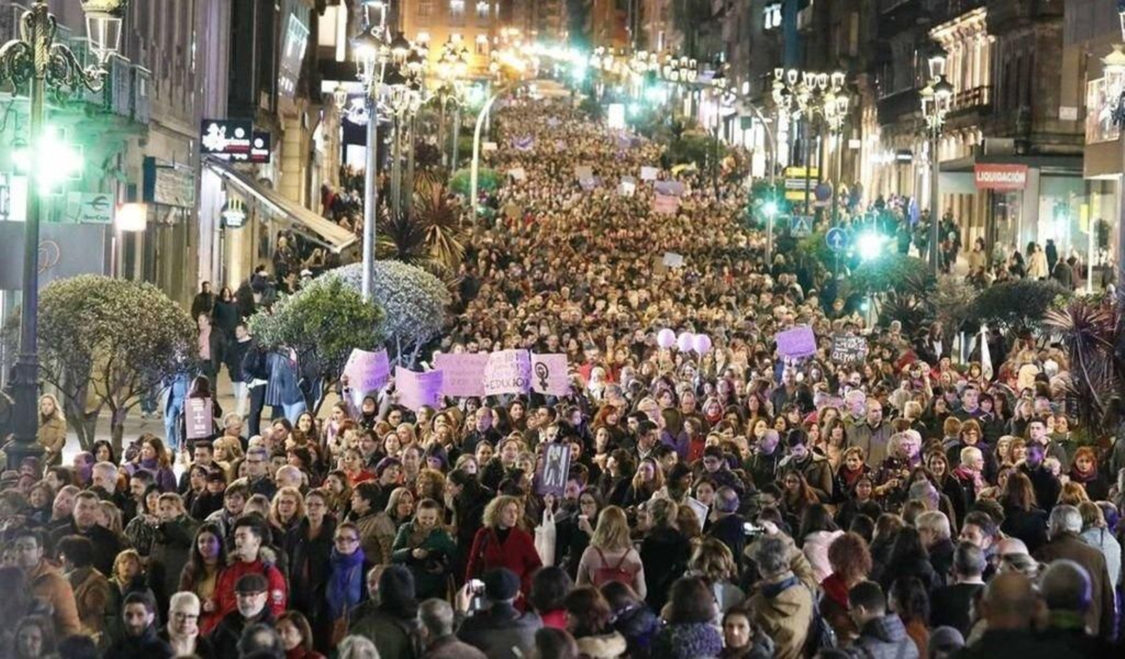 La manifestación del 8 de Marzo fue la más numerosa en Vigo durante el pasado año.