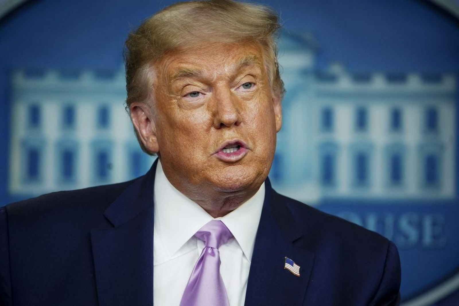 El presidente de EEUU, Donald Trump, durante su comparecencia de ayer en la Casa Blanca.