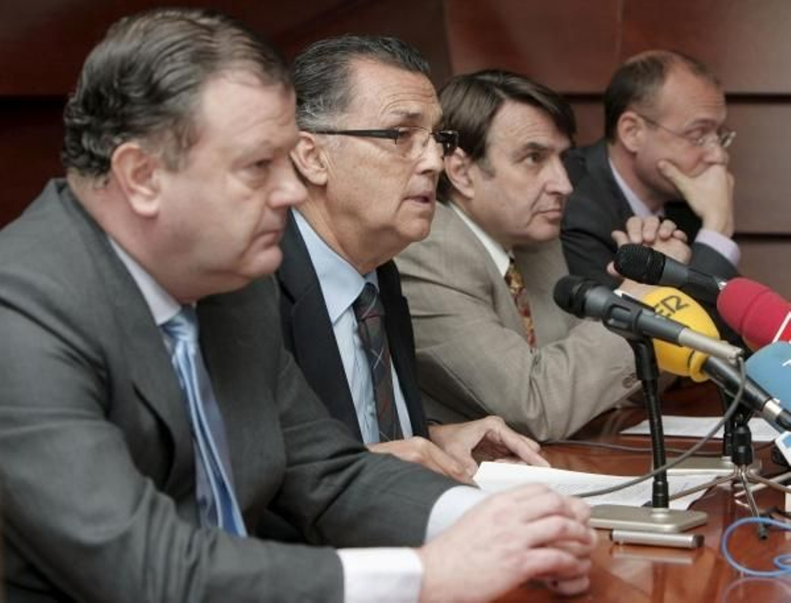 Representantes de las sociedades científicas durante la rueda de prensa. (Foto: Juanjo Martín)