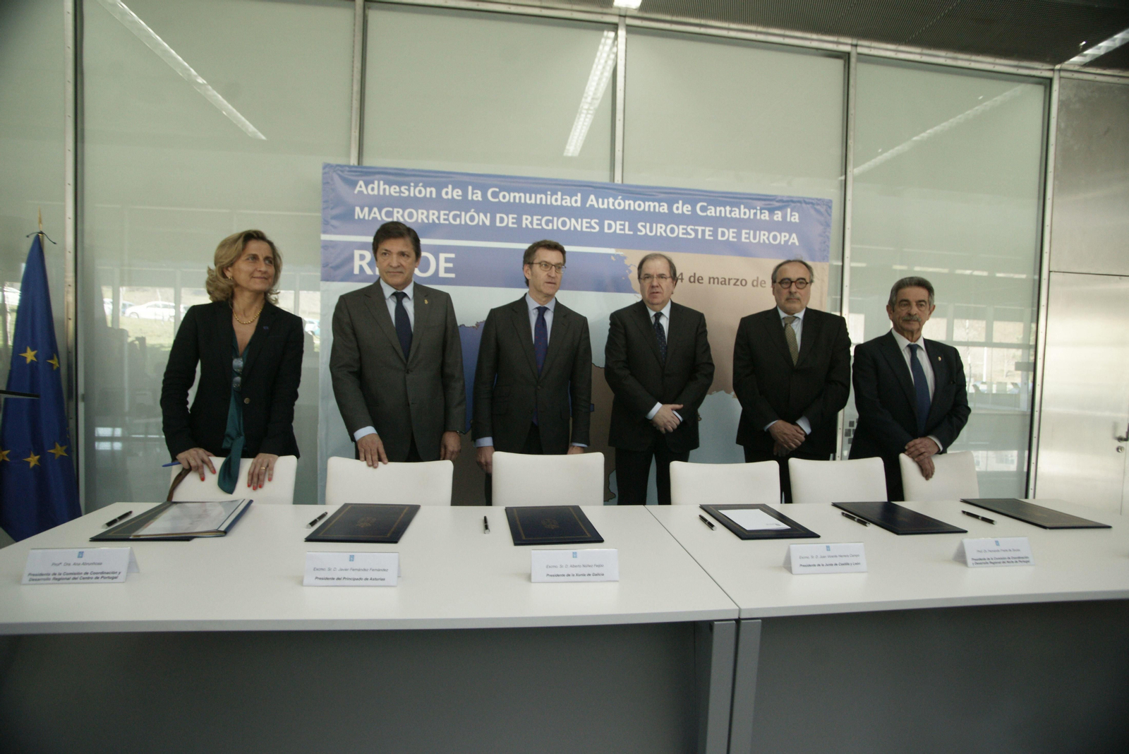 Ana Abrunhosa, Javier Fernández, Núñez Feijóo, Juan Vicente, Fernando Freire y Miguel A. Revilla