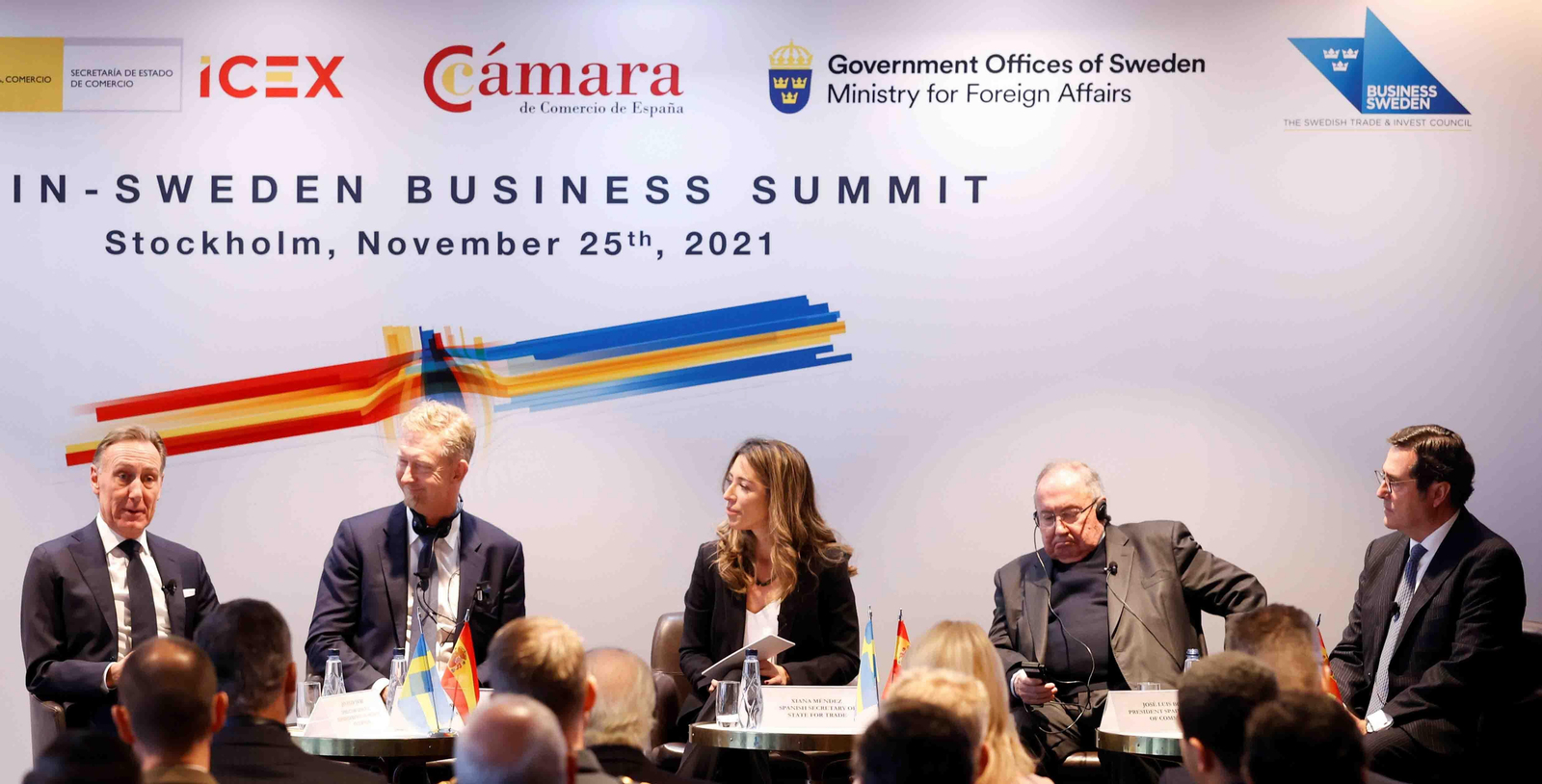 La secretaria de Estado de Comercio, Xiana Méndez (c) en el reciente Seminario Empresarial Suecia-España. Archivo. EFE/JUANJO MARTÍN