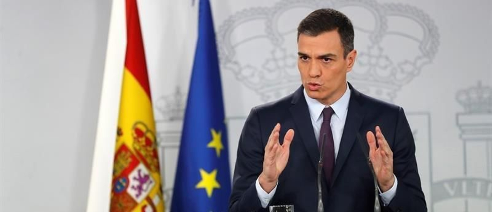 El presidente del Gobierno, Pedro Sánchez, durante su comparecencia este viernes en el Palacio de la Moncloa