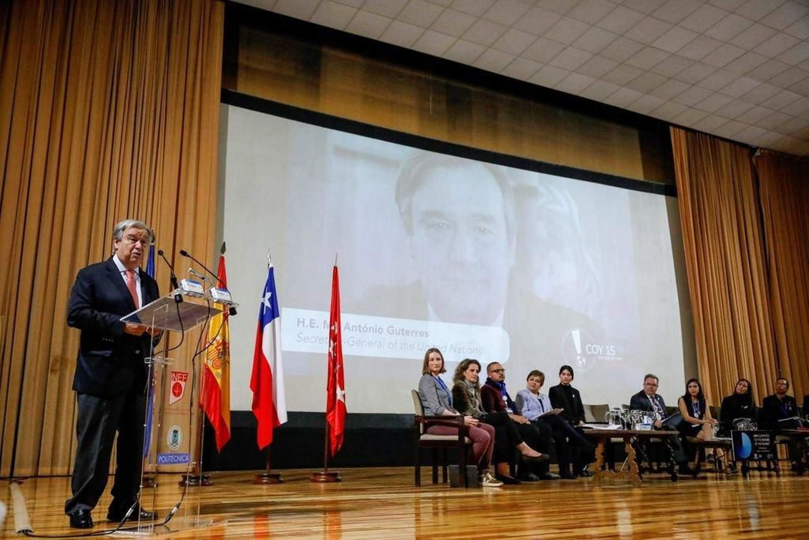 António Guterres, durante su discurso, en el que pidió a los países participantes en la cumbre que actúen con celeridad.