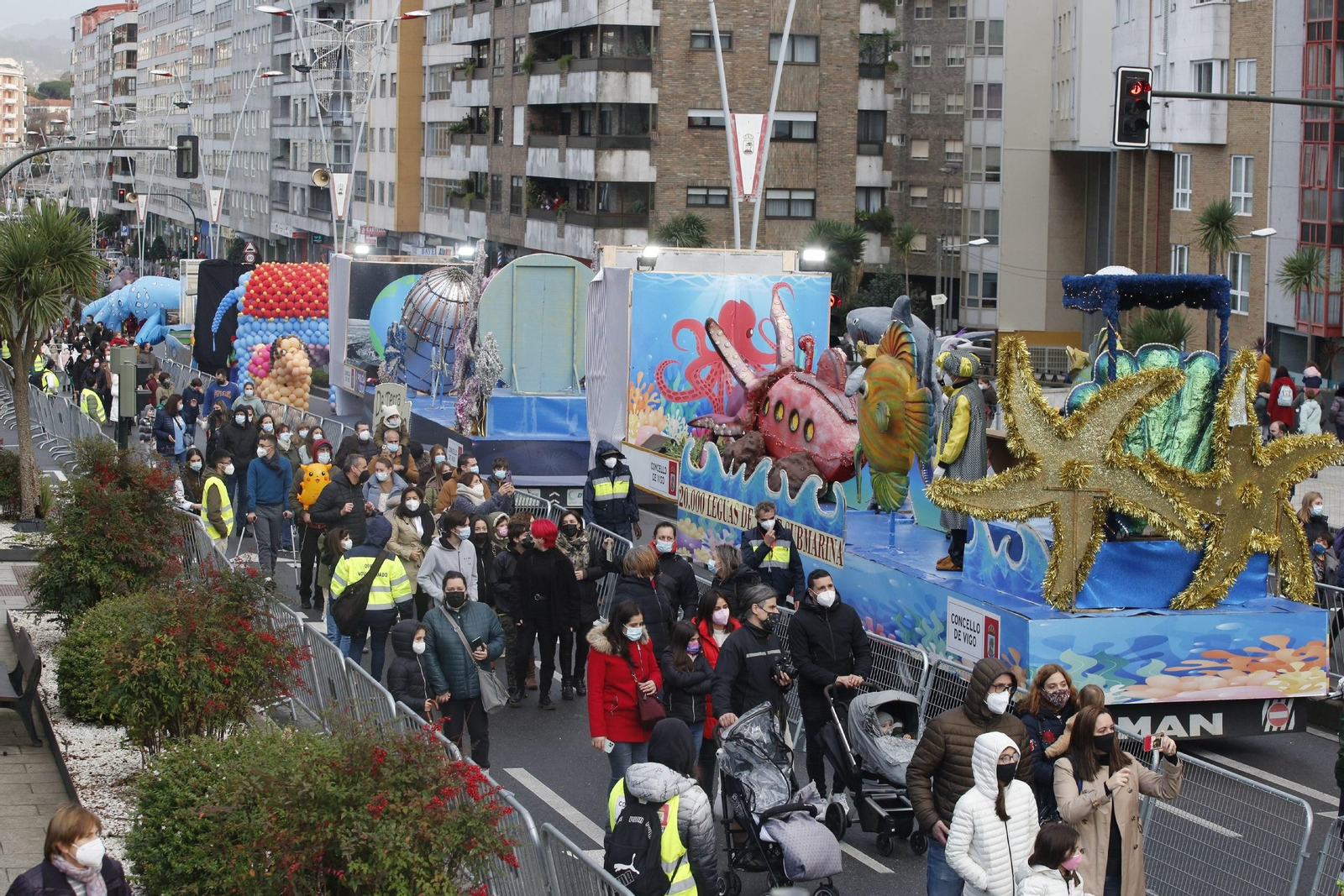 La Cabalgata de Reyes estática ubicada en la Avenida de Castelao. // J.V. Landín