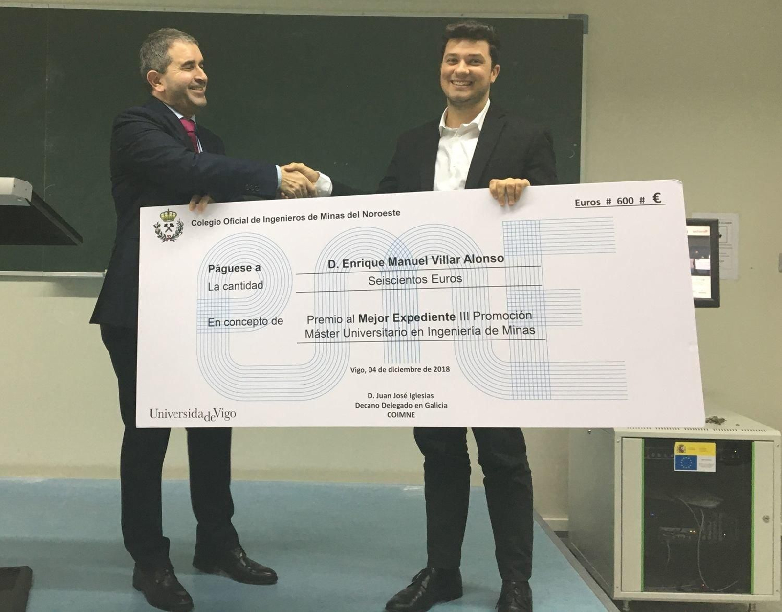 Enrique Manuel Villar fue el alumno premiado.