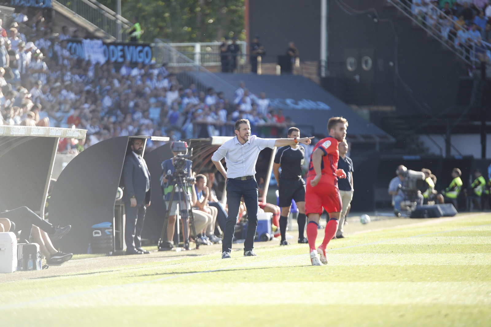 Juan Carlos Unzué, durante el partido del pasado sábado.
