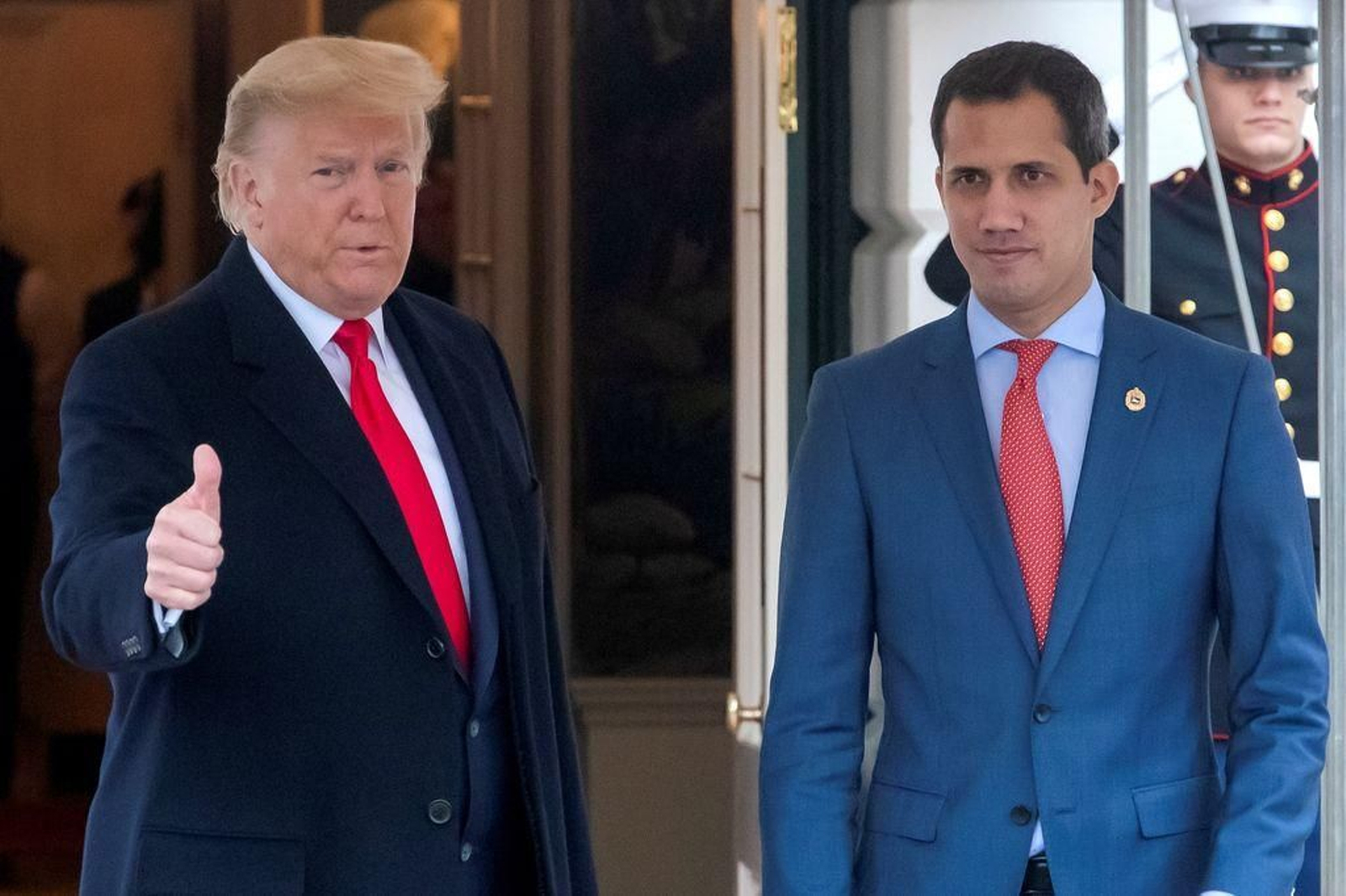 Donald Trump con Juan Guaidó, a quien recibió el pasado viernes como huésped en la Casa Blanca.