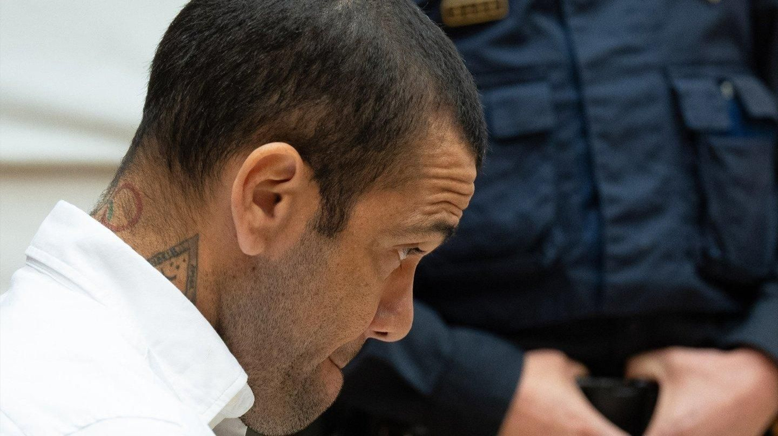 Dani Alves, durante el juicio en la Audiencia de Barcelona. // E.P.
