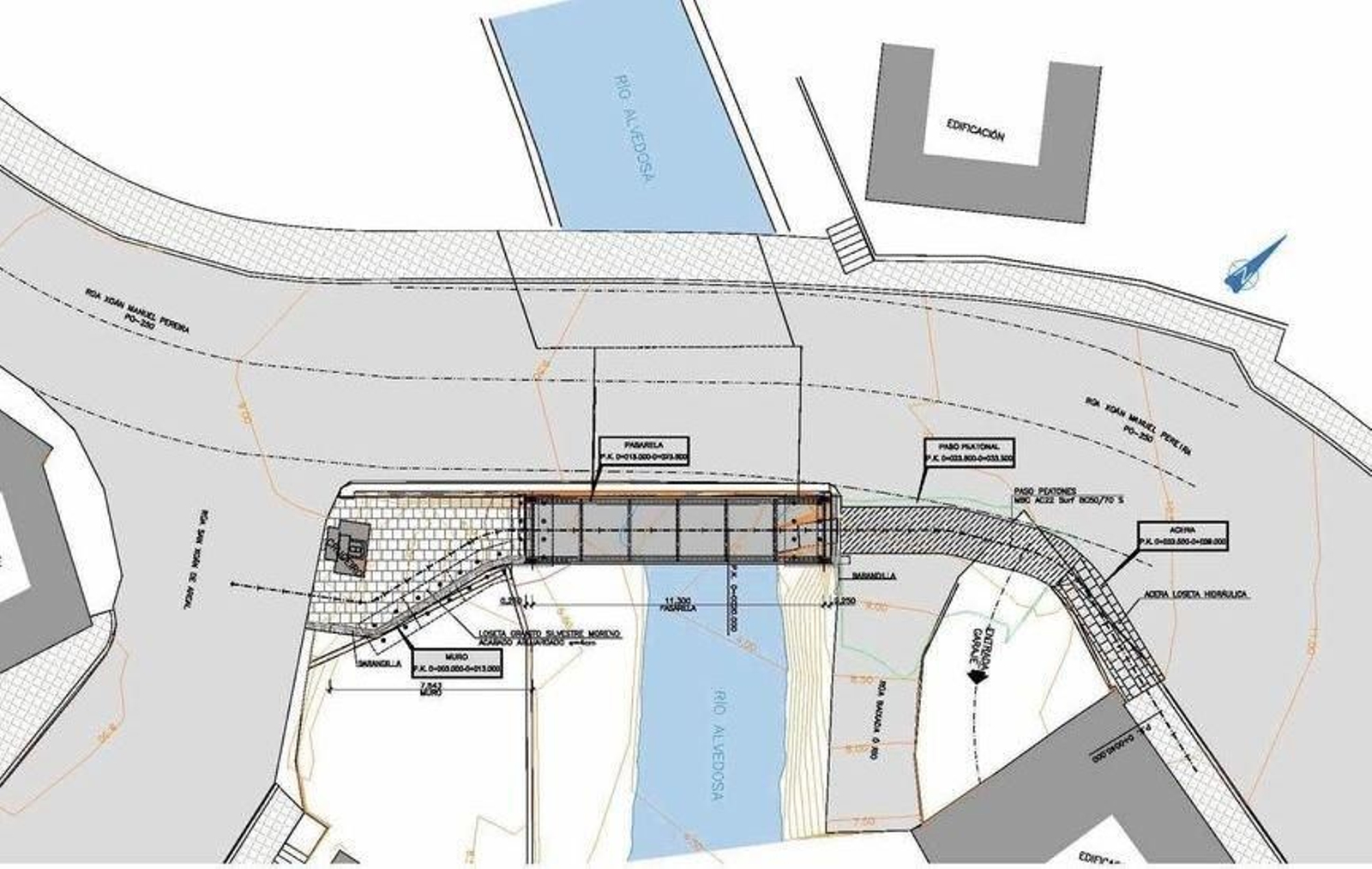 Las obras permitirán completar un itinerario peatonal desde el centro de Redondela.