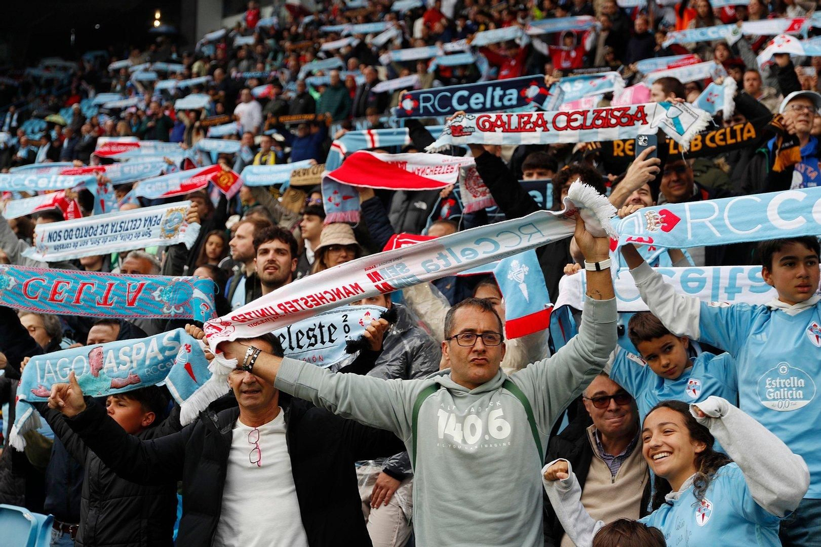 Aficionados celestes en Balaídos.