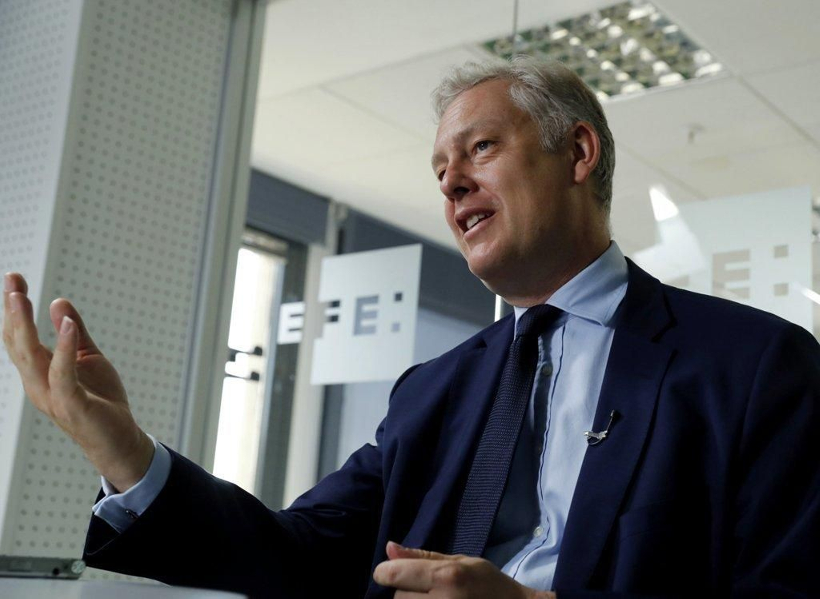 El embajador del Reino Unido en España, Simon Manley, durante sus declaraciones.