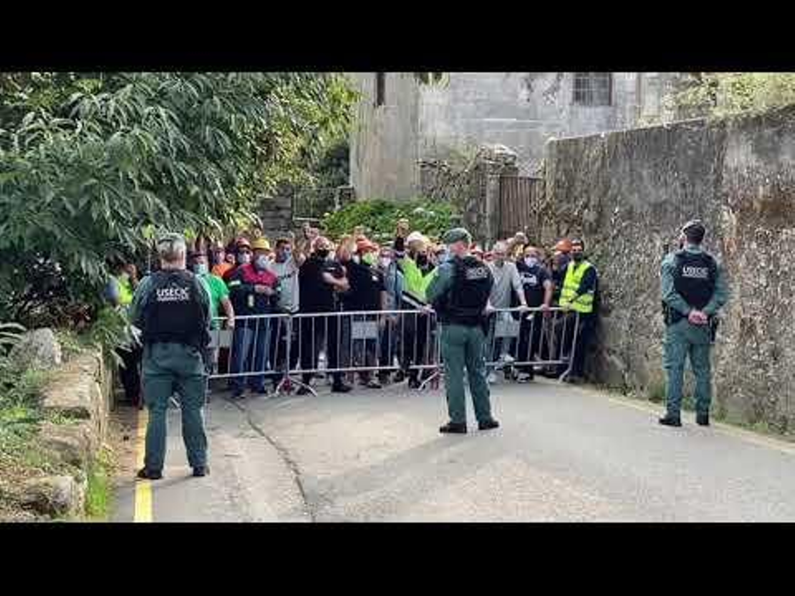 Los trabajadores de Alcoa protestan en Nigrán