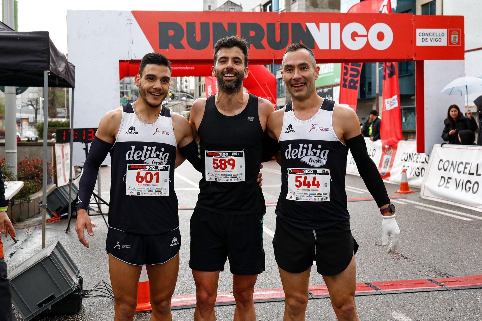 Los ganadores de la carrera Calvario 5+5 en la distancia de 5 kilómetros.